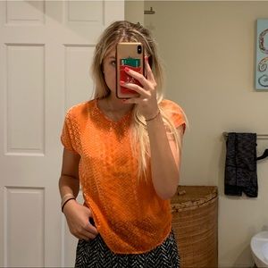 Orange velvet top